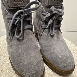 Prada Gray Suede Chukka Boots